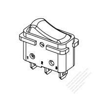 Appliance Rocker Switch (with neon lamp) Flange mounting