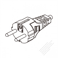 Europe 3 Pin Plug/ Cable End Cut AC Power Cord - Molding PVC 1.8M (1800mm) Black  (H03VV-F  3G 0.75mm2 )
