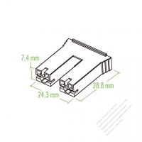 Plastic Housing 28.8mm x 24.3mm x 7.4mm 2-Pin