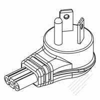 USA/Canada NEMA 7-20P 2 P/ 3 Wire Grounding Elbow AC Plug, 20A/277V