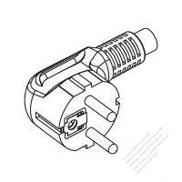 Korea 3-Pin Angle Type AC Plug, 15A 250V