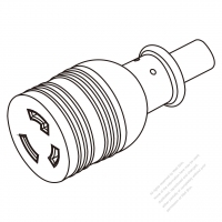 USA/Canada Twist Locking (L5-30R) 2 P 3 Wire Grounding , 30A 125V