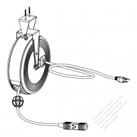 Ceiling Mounting Cord Reel, 30 FT SJTW(SJT) 16AWG/3C W/ Optional USA NEMA 5-15P or China Plug + 5-15R or China connector
