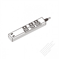 Japanese Type Power Strip (USB) 2-Pin outlet x 3, USB charger x 2, 5V 2.1A+1A