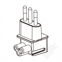 Adapter Plug, Italy Angle Type to IEC 320 C5 Female Connector 3 to 3-Pin 2.5A 250V