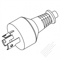 Taiwan/ Japan 3-Pin twist locking AC Plug, 3~7A 125V