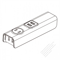 China Adapter, 2x2Pin AC outlet. 2 port USB, 2500W