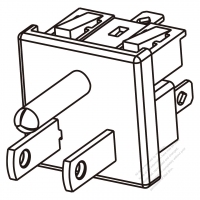 USA/Canada NEMA 5-15P Inlet, 2 P 3 Wire Grounding