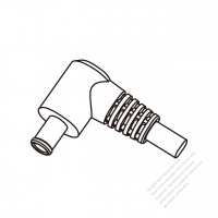 DC Elbow One-Pin Connector OD Ø6.5xID Ø4.3 x ID PlugØ1.4