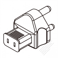 Africa Adapter Plug to NEMA 1-15R Connector 3 to 2-Pin