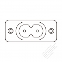 IEC 60320-1 (C8) Appliance Inlet, Screw Type, 2.5A/5A 250V