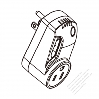 US/Canada 3 Pins Smart Control Adapter Plug/ Rotating Outlet x 1 Time Control Delay (NEMA 5-15P to 5-15R)