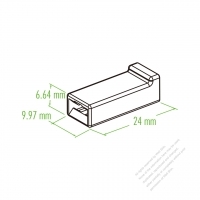 Plastic Housing 24mm x 9.97mm x 6.64mm 1-Pin