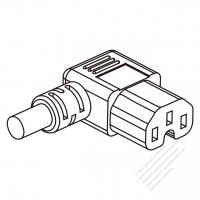 Europe IEC 320 C15 Connectors 3-Pin Angle (Right) 10A 250V
