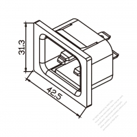 IEC 60320-1 (C20) Appliance Inlet 16A/20A 250V