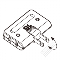 Taiwan Power Tap (180º Rotary pin) with Neon Lamp, 2-pin, 3 outlets