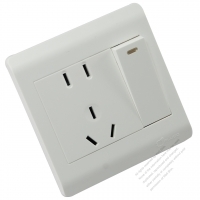 China Wall Plate Receptacle for 2+3-Pin each, Switch x1, 10A