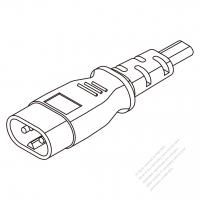 IEC 320 Sheet A (C8) Plug Connectors 2-Pin Straight 2.5A 250V