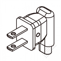 Adapter Plug, USA Angle Type to IEC 320 C1 Female Connector 2 to 2-Pin 0.2A