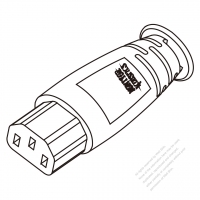 USA/Canada IEC 320 C13 Connectors 3-Pin Straight 10A/13A/15A 125V, 250V