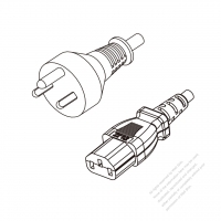 Denmark 3-Pin Plug to IEC 320 C13 Power cord set (HF - Halogen free) 1.8M (1800mm) Black (H05Z1Z1-F 3X0.75MM )