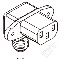 IEC 320 C13 Connectors 3-Pin Angle 10A 125/250V