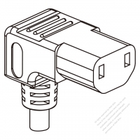 IEC 320 C17 Connectors 3-Pin Angle 10A/13A/15A 125/250V
