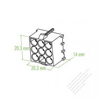 Plastic Housing 14mm x 20.3mm x 20.3mm 9-Pin