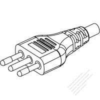 Italy 3-Pin Straight AC Plug, 10A 250V