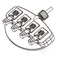 China Type Power Strip 2-Pin Outlet x 4 for office/home, plastic type