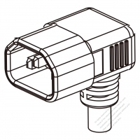 Europe IEC 320 Sheet E (C14) Plug Connectors 3-Pin Angle 10A 250V