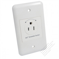 Taiwan/USA Wall Plate Receptacle, Rotatable 360 NEMA 5-15R X 1