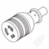 USA/Canada Twist Locking (L5-20R) 2 P 3 Wire Grounding , 18A/ 20A 125V