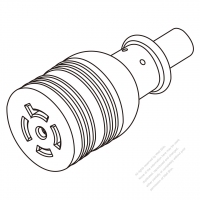 USA/Canada Twist Locking 5-Pin (L21-20R) 4 P 5 Wire Grounding , 20A/ 3ØY 120V/208 V