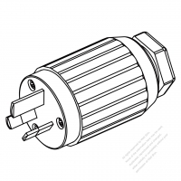 Australian Plug 3-Pin Straight, 15A 250V