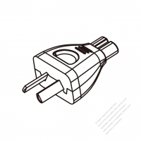 Adapter Plug, Argentina to IEC 320 C7 Female Connector2 to 2-Pin 2.5A 250V