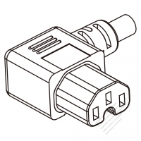 China IEC 320 C15 Connectors 3-Pin Angle (Left) 10A 250V