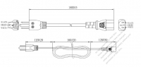 US/Canada 3-Pin NEMA 5-15P Plug To IEC 320 C13 AC Power Cord Set Molding (PVC) 1.8M (1800mm) Black (SVT 18/3C/105C )