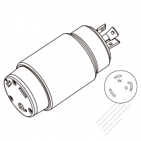 RV Adapter Plug, NEMA L5-30P to TT-30R, 2 P, 3 Wire Grounding, 3 to 3-Pin 30A 125V
