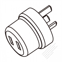 China Adapter Plug to NEMA 1-15R Connector 3 to 2-Pin