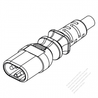 IEC 320 C7 Connectors 2-Pin Straight 10A 125/250V