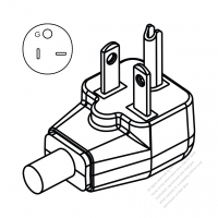 Taiwan/ Japan 3-Pin grounding AC Plug, 20A 250V