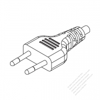 Italy 2-Pin Straight AC Plug, 10A 250V