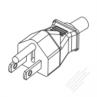 Taiwan/ Japan 3-Pin Straight AC Plug, 7~15A 125V (With Breather Tube)