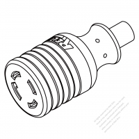 USA/Canada Twist Locking (L14-30R) 3 P 4 Wire Grounding , 30A/ 125, 250V