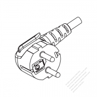 Russia 3-Pin Elbow AC Plug, 10~16A 250V