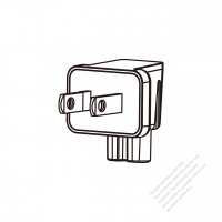 Adapter Plug, Japanese Angle Type to IEC 320 C7 Female Connector 2 to 2-Pin 2.5A 125V