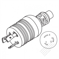 Taiwan/ Japan NEMA L6-20P, 2 P/ 3 Wire Grounding 15-20 A 250V