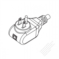 USA/Canada NEMA 5-15P Elbow AC Plug, 2 P/ 3 Wire Grounding 15A 125V