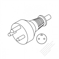 Denmark 3-Pin Straight AC Plug, 10~16A 250V